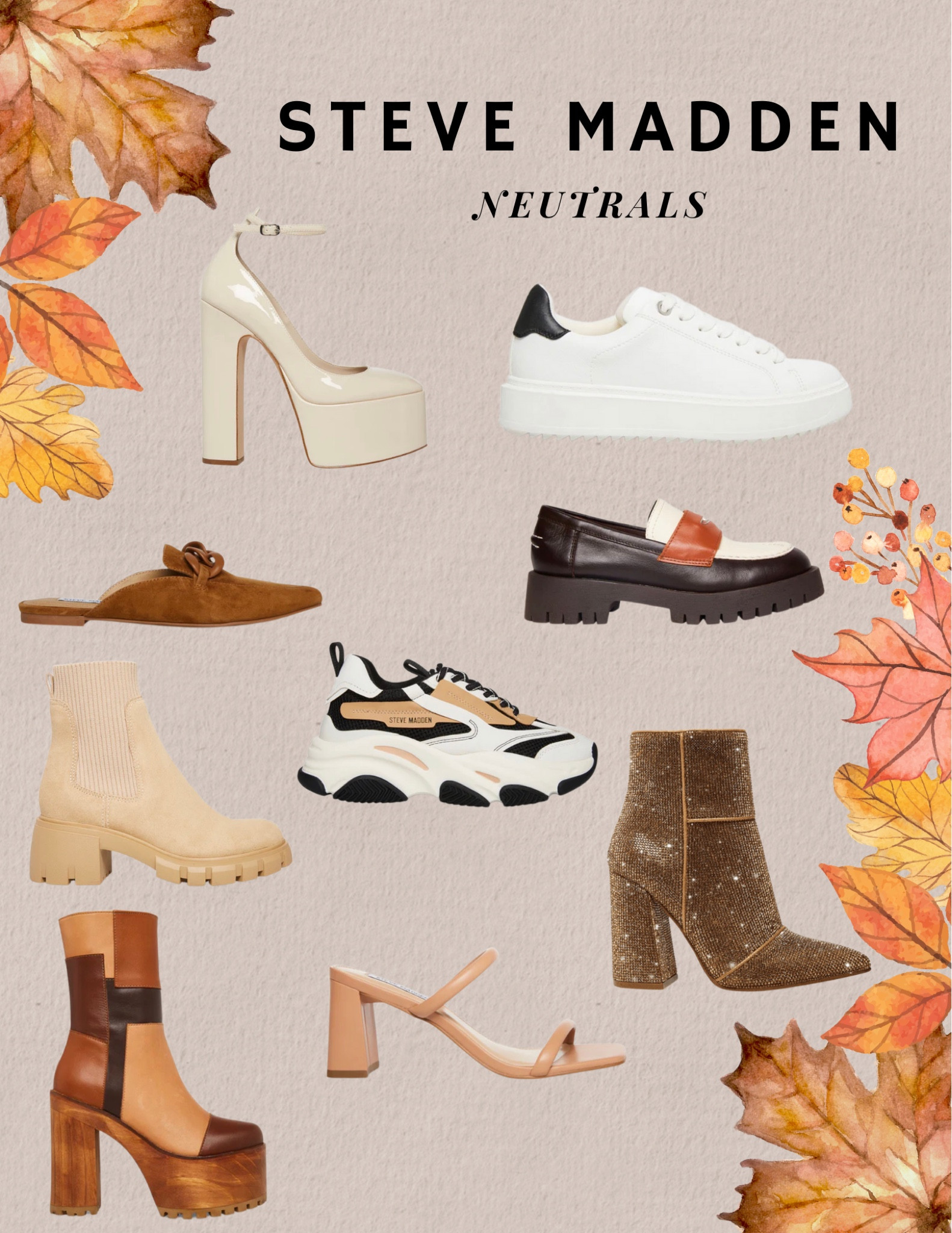Steve Madden new arrivals! Super cute neutral boots, heels, sneakers, mules, and loafers. 

#LTKunder100 #LTKSeasonal #LTKshoecrush