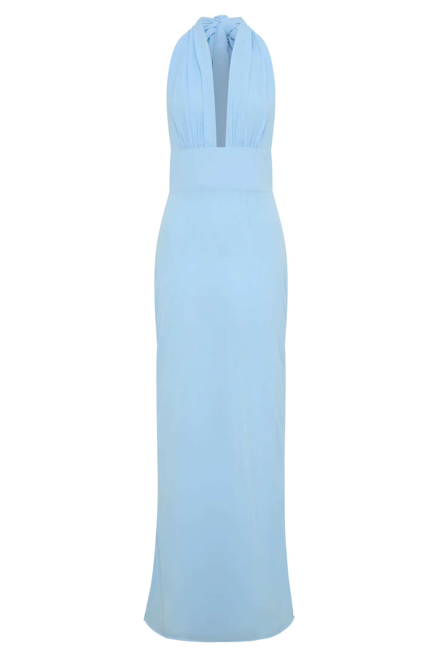 Halter Chiffon Maxi Dress - Blue | MESHKI US