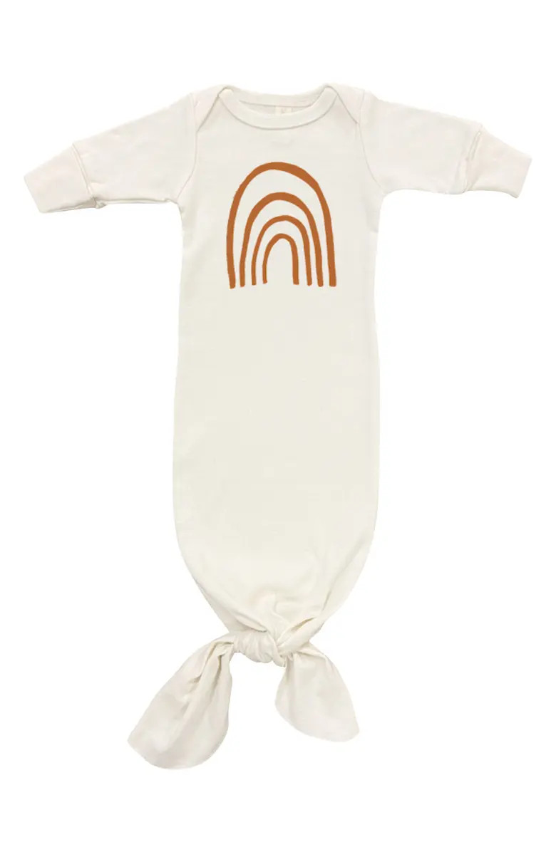 Rainbow Organic Cotton Tie Gown | Nordstrom