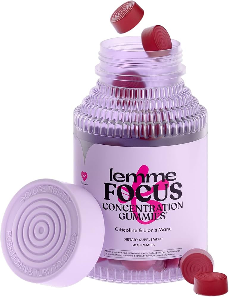 Lemme Focus Concentration & Brain Health Gummies with Cognizin Citicoline, Lion's Mane Mushroom, ... | Amazon (US)