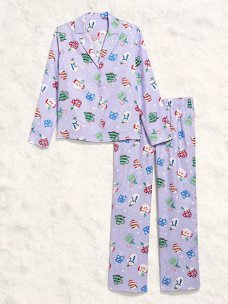Printed Flannel Pajama Pant Set for Women | Old Navy (US)
