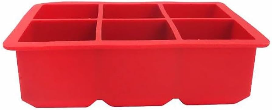 BROMLEY HOME Premium Silicone Ice Cube Tray - Large 2-Inch Cubes - Choose 4 or 6 Mold - Red or Bl... | Amazon (US)