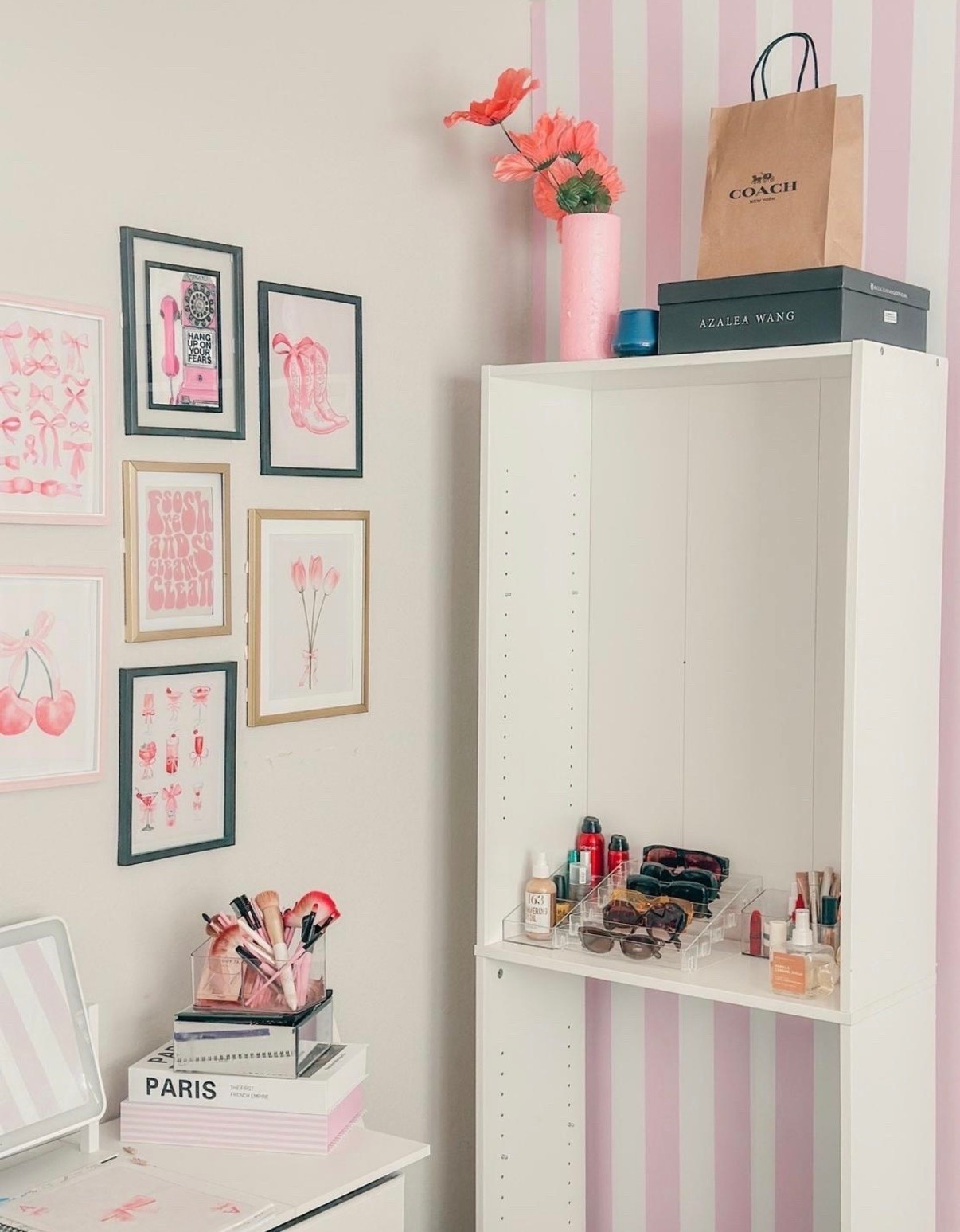Slowly bringing my dream office/glam room to life! 💕 I finally added this pink and white striped peel-and-stick wallpaper, and it’s the perfect statement wall for a feminine workspace. If you’re looking for office/glam room decor, pink office inspiration, renter-friendly wallpaper, girly home office ideas, or an easy accent wall makeover, this is one of my favorite finds! 🎀

#LTKHome

Comment SHOP below to receive a DM with the link to this post on my LTK ⬇ https://liketk.it/6h9vq

Comment SHOP below to receive a DM with the link to this post on my LTK ⬇ https://liketk.it/6mbdR

https://liketk.it/6mbdR

What should I add to my shelf?