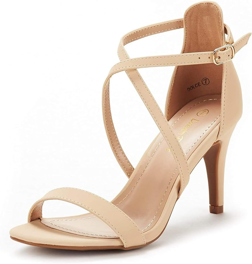 DREAM PAIRS Women's DOLCE Fashion Stilettos Open Toe Pump Heel Sandals | Amazon (US)
