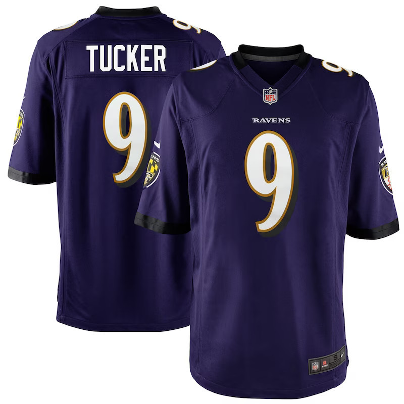 Youth Nike Justin Tucker Purple Baltimore Ravens Game Jersey | Fanatics