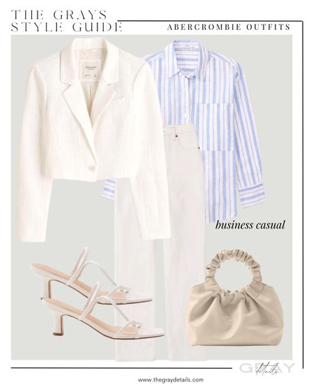 Abercrombie spring business casual outfit. White jeans 

#LTKstyletip #LTKshoecrush #LTKSale