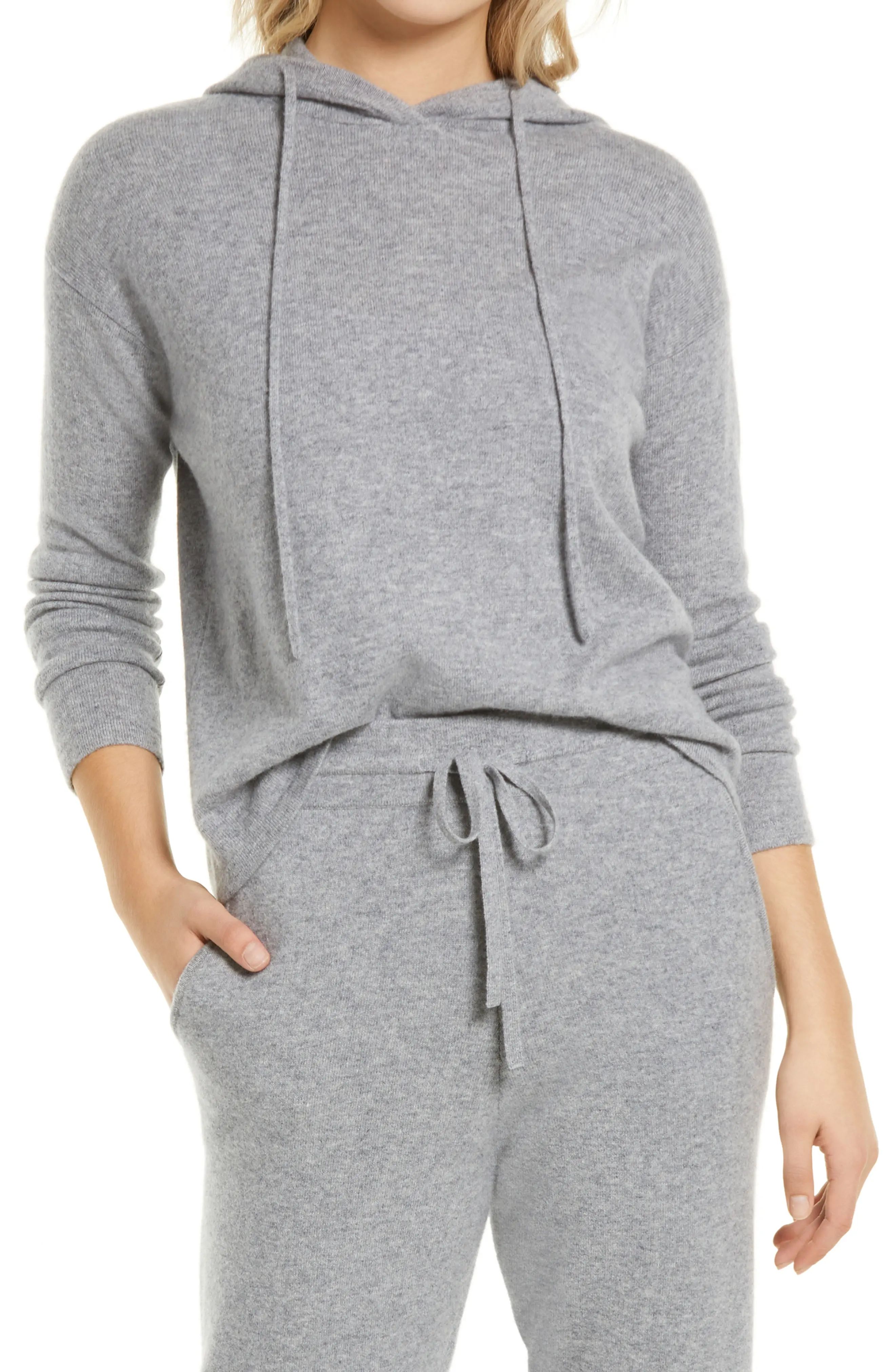 Nordstrom Wool & Cashmere Hoodie, Size X-Large in Grey Heather at Nordstrom | Nordstrom