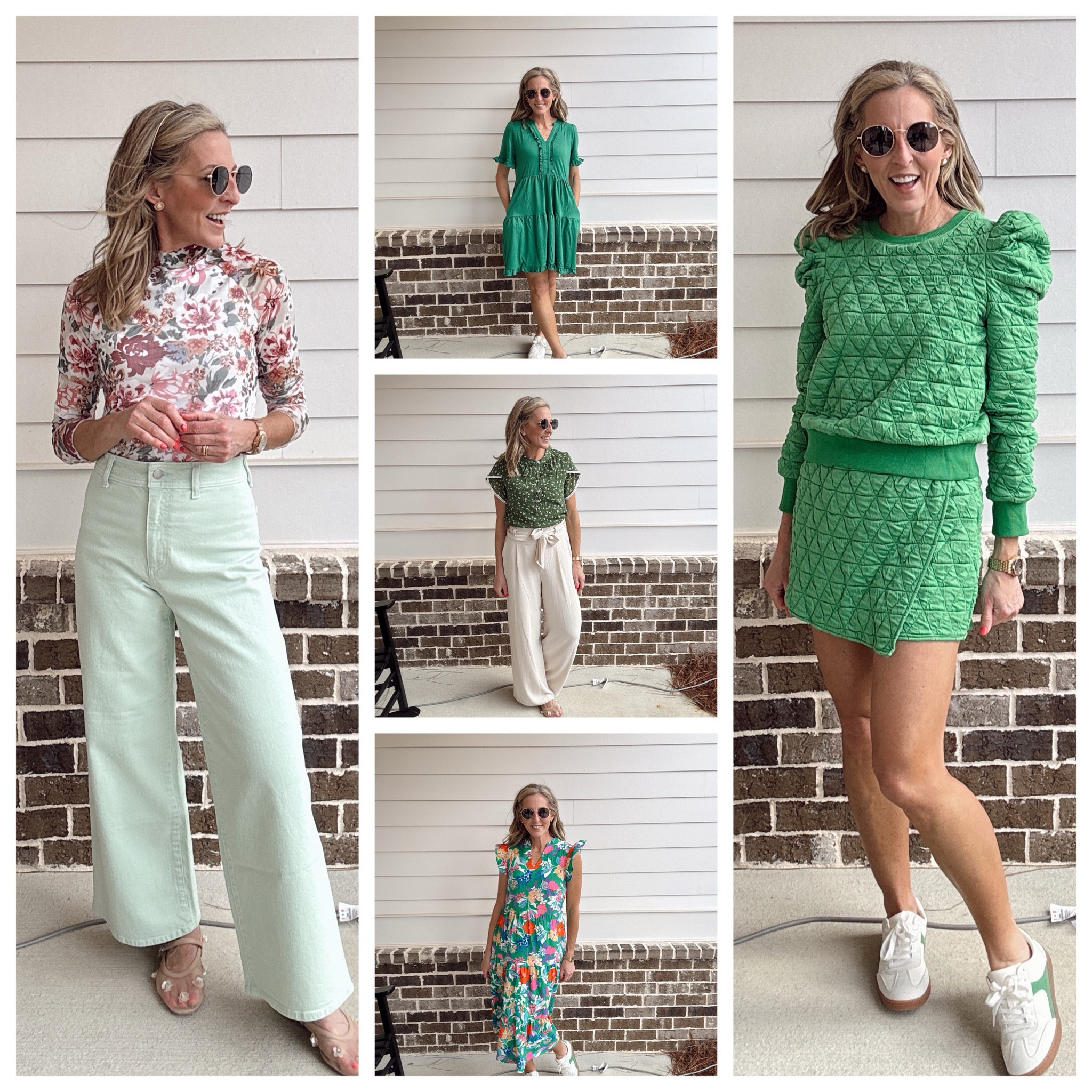 🌸 Spring is coming, and I found a week of Amazon outfits to help you get ready! 🌸 ”Whether you need something for spring fun, March holidays, or just a fresh wardrobe update, these pieces come in multiple colors and are all affordable!  
• The three dresses are all size small and fit tts// I love they have multiple color options and look great with sneakers or sandals // linked options 
• I love the pull on pants with the tie waist with this spring floral top for a perfect work look both styles come in multiple color options and I have worn these pants on repeat. Size small 
• finally this sheer floral top paired with the target, viral sailor gene is an absolute must - wearing size small in top and size 4 in pants (run small) 
All of these styles are perfect for your next vacation, Easter, or anything that you have planned this spring   