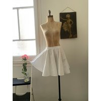 Vintage White Cotton Circle Mini Skirt Size Small, Fit & Flare Full Above Knee Length, Short Summer | Etsy (US)