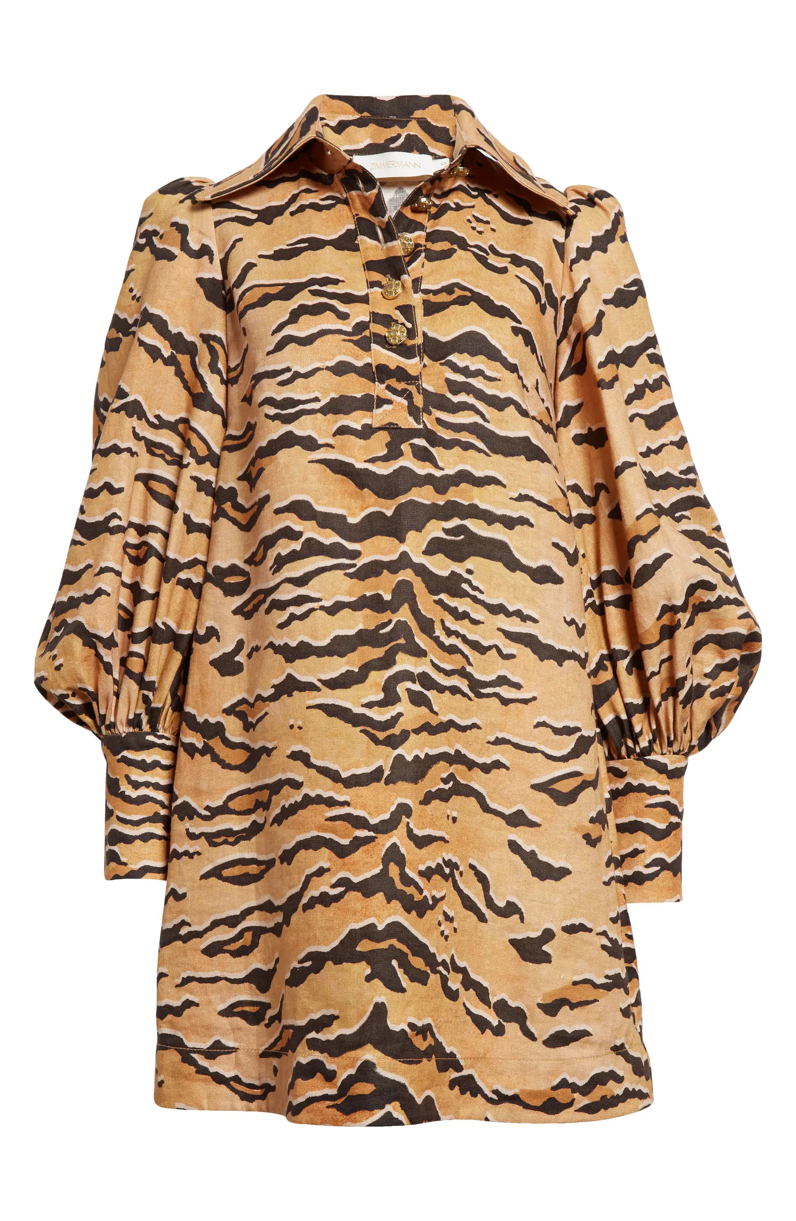 Matchmaker Long Sleeve Linen Tunic Dress | Nordstrom