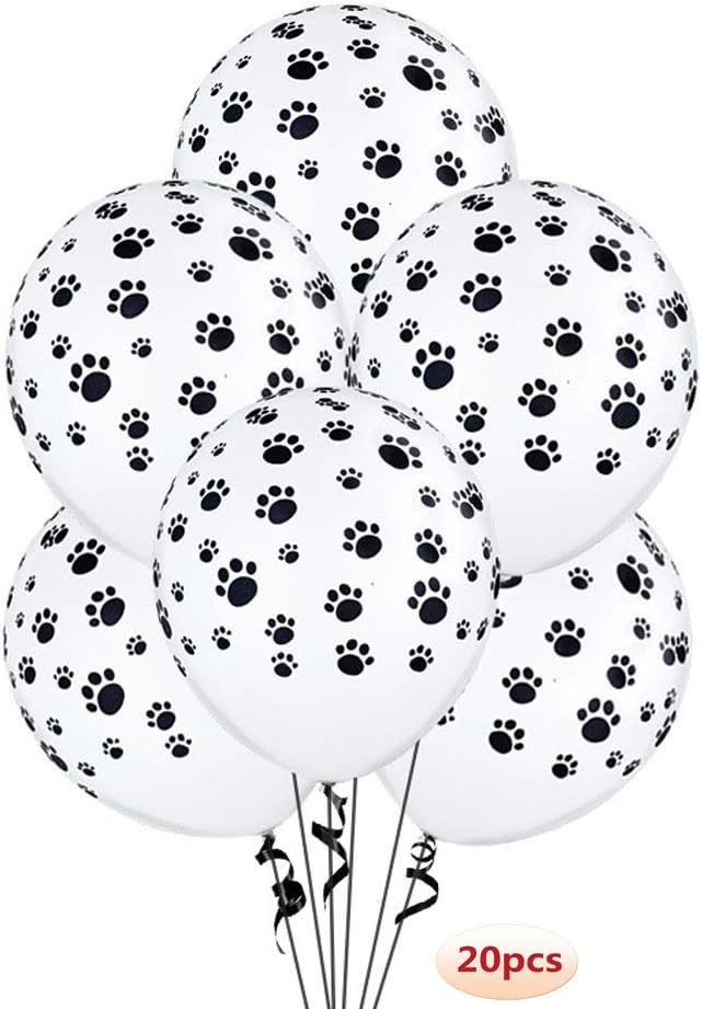 Paw Balloons 12 Inch Puppy Dog Paw Print Latex Party Supplies Round Latex Toys 20pcs/Pack | Amazon (US)