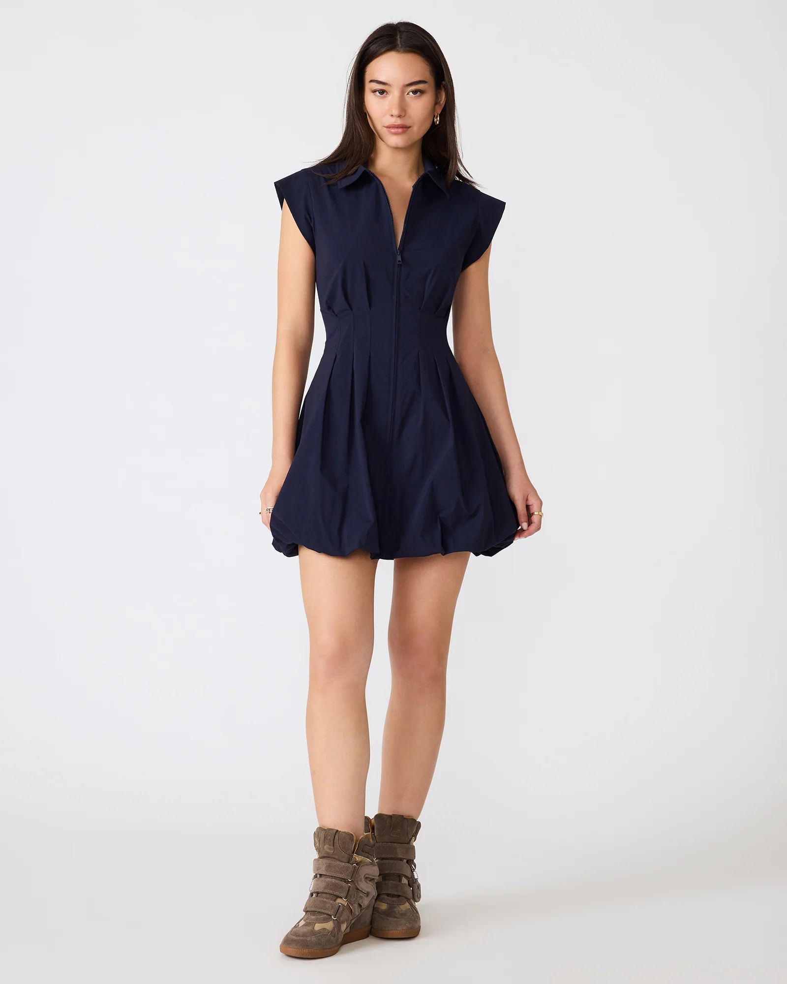DYANNE Midnight Zip-Front Bubble-Hem Women's Dress | Steve Madden (US)
