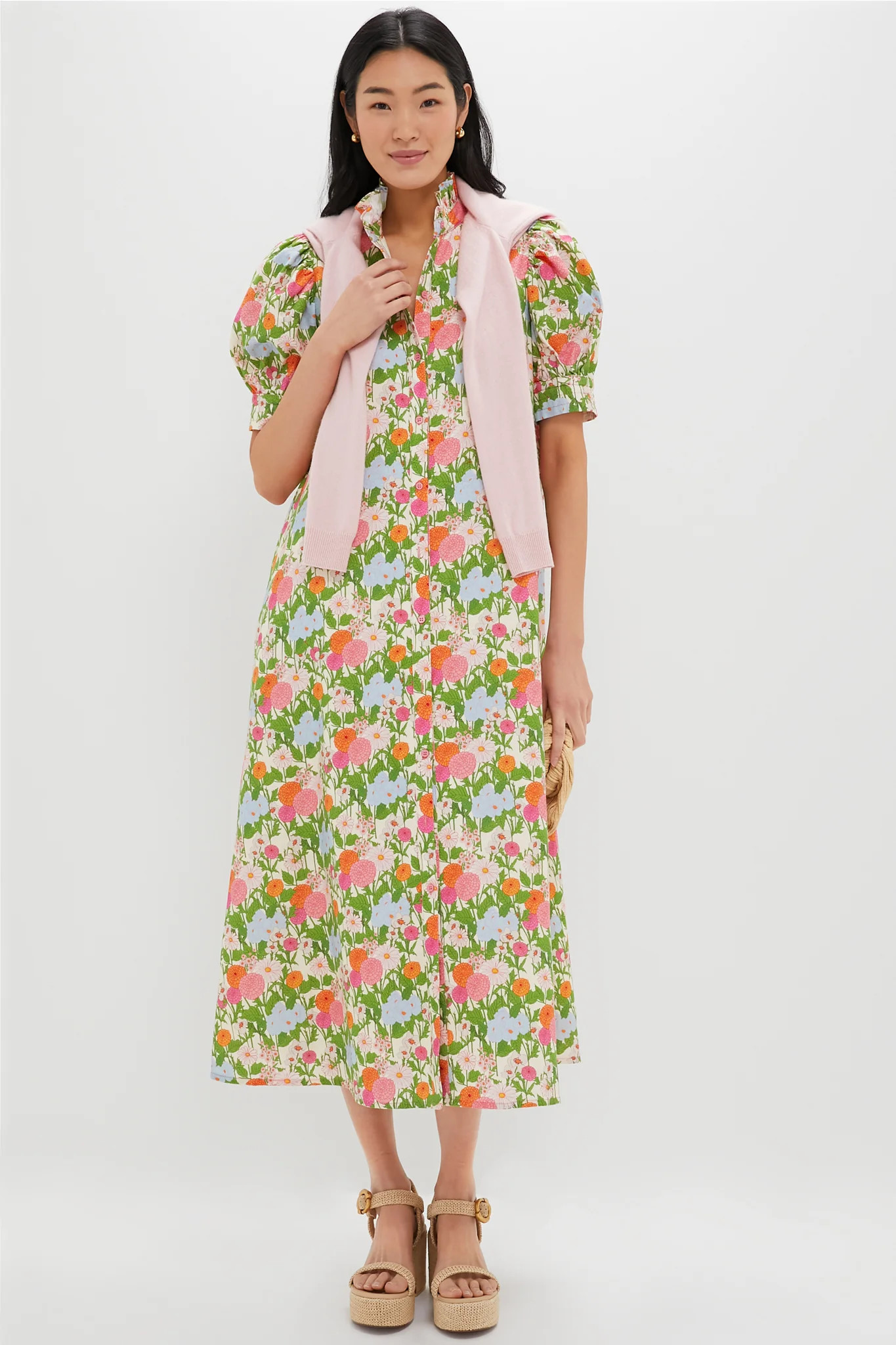 Multi Green Begonia Floral Louisa Maxi Dress | Tuckernuck (US)