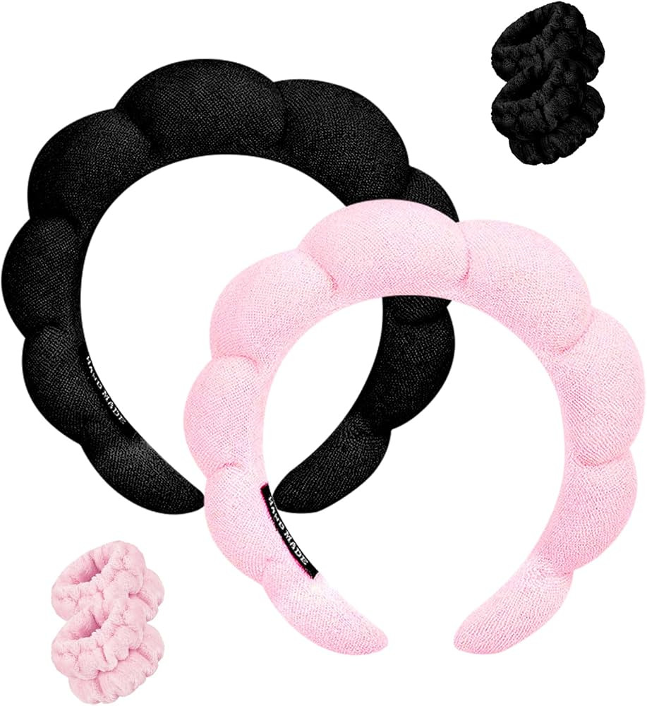 Ocoullow Spa Headbands for Washing Face - 2 Pack Skincare Headbands and Wristband Set for Women G... | Amazon (US)