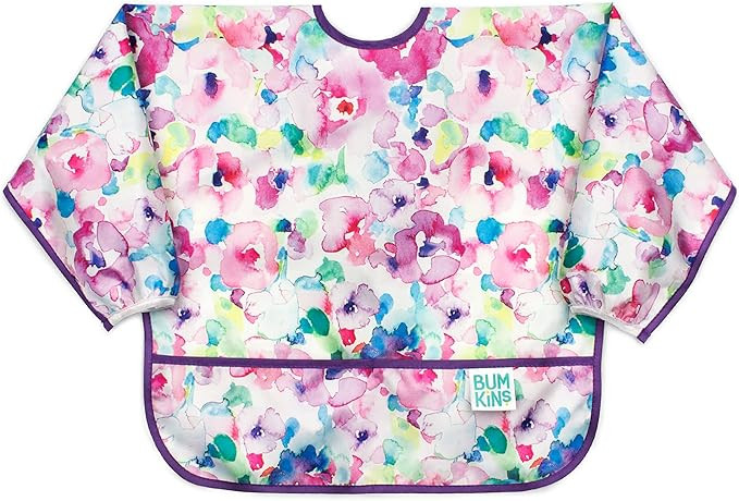 Bumkins Sleeved Bib Baby Bib, Toddler Bib, Smock, Waterproof Fabric, Fits Ages 6-24 Months – Wa... | Amazon (US)