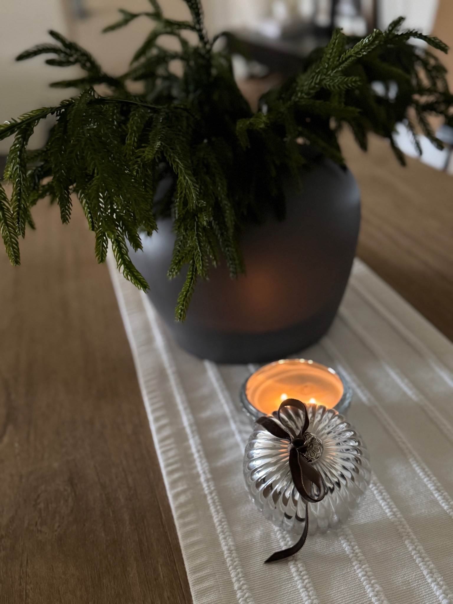 Dining room table styling, Christmas, Christmas styling, Christmas decor, greenery, pine stems, Afloral, gray vase, dining room table Christmas styling, pine florals, winter decor 

#LTKSeasonal #LTKHome #LTKSaleAlert