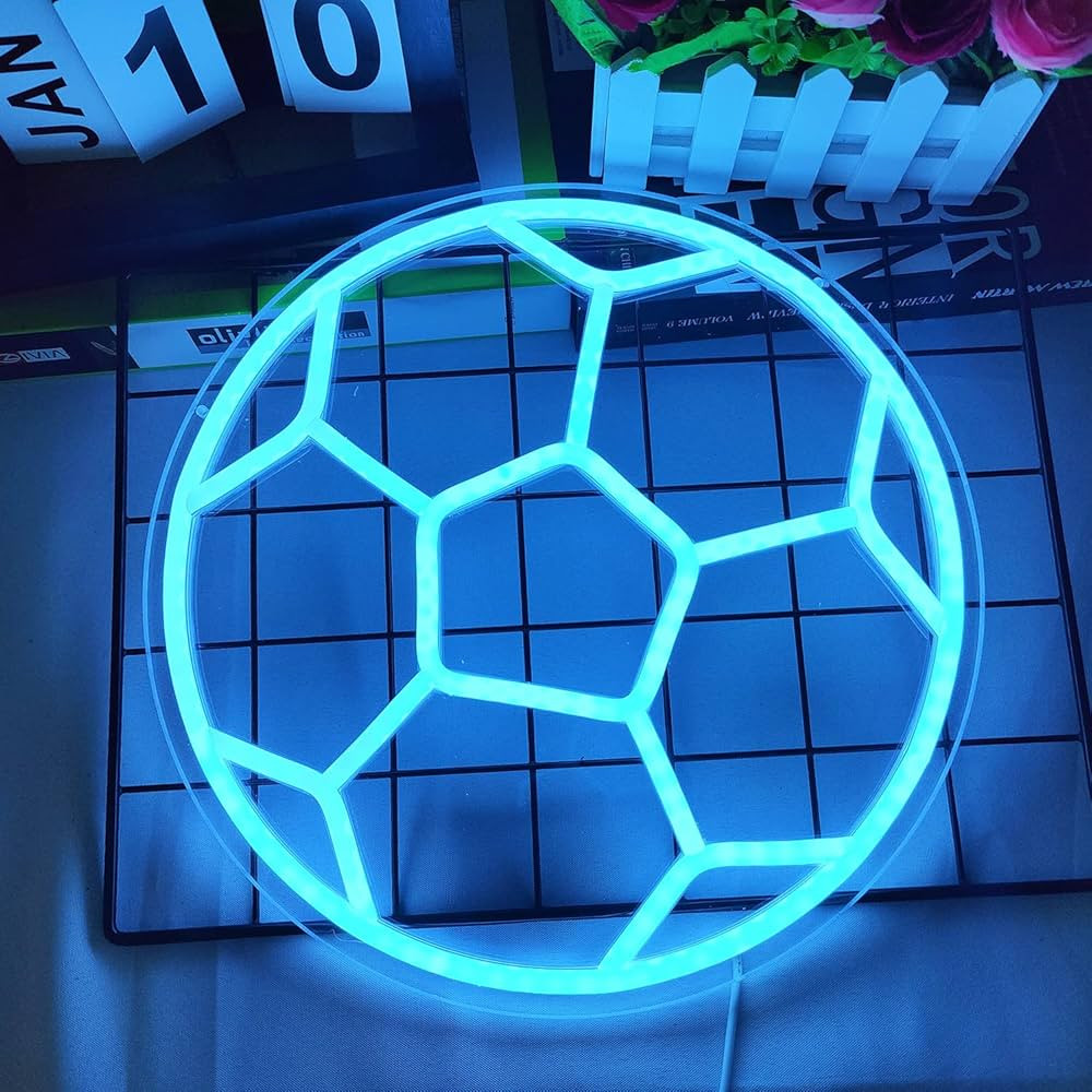 Dimmable Soccer Neon Sign for Bedroom Neon Soccer Ball Sign Soccer Neon Light for Bedroom Birthda... | Amazon (US)