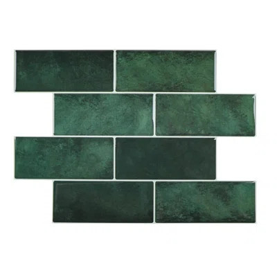 Peel And Stick Gel Backsplash Green Subway Tile 11.5'' X 8.2'' (set Of 10) | Wayfair North America