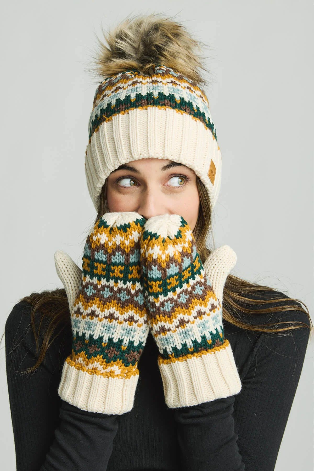 Panache Multi Patterned Mittens | Social Threads