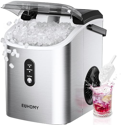 EUHOMY Nugget Ice Maker Countertop with Handle, Ready in 6 Mins, 34lbs Per Day, Removable Top Cov... | Amazon (US)