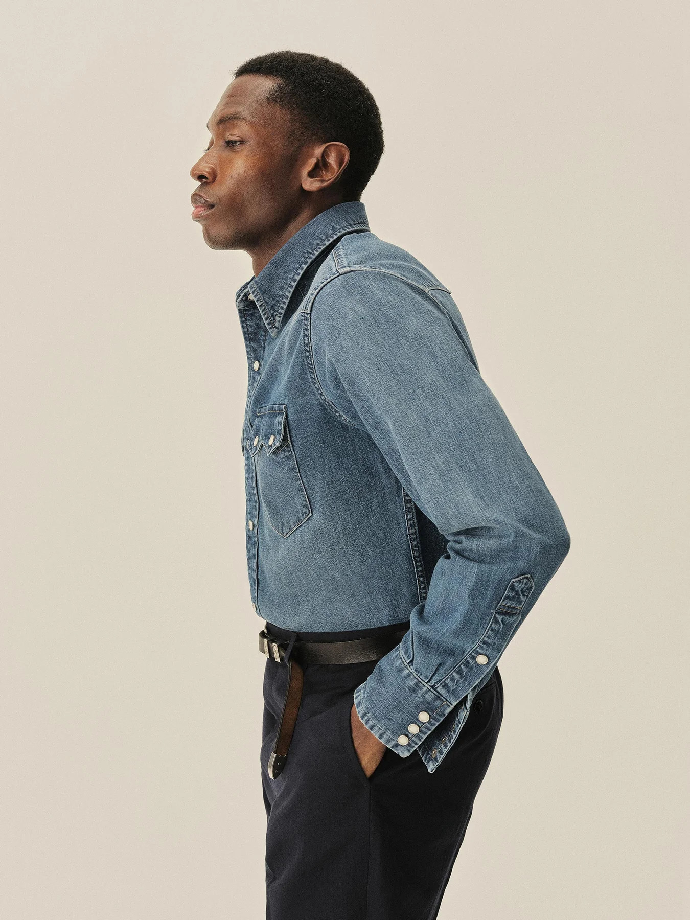 M085 Japanese Denim Sawtelle Sawtooth Western Shirt - Buck Mason- Modern American Classics | Buck Mason