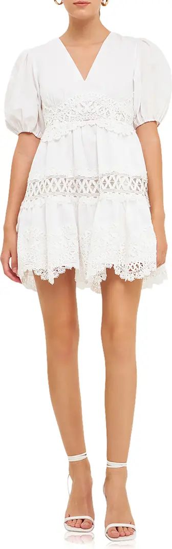 Lace Trim Linen & Cotton Dress | Nordstrom