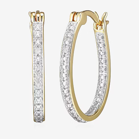Sparkle Allure Diamond Accent 18K Gold Over Brass Round Hoop Earrings, One Size | JCPenney