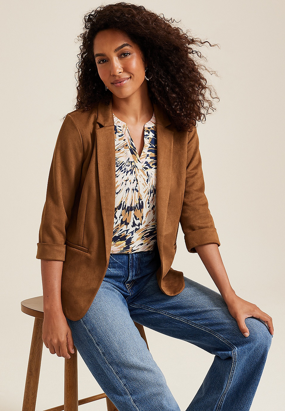 Versa Faux Suede Blazer | Maurices