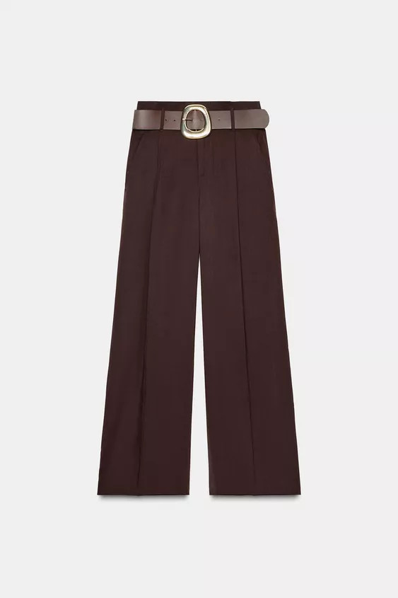 WIDE LEG BELTED PANTS | Zara US