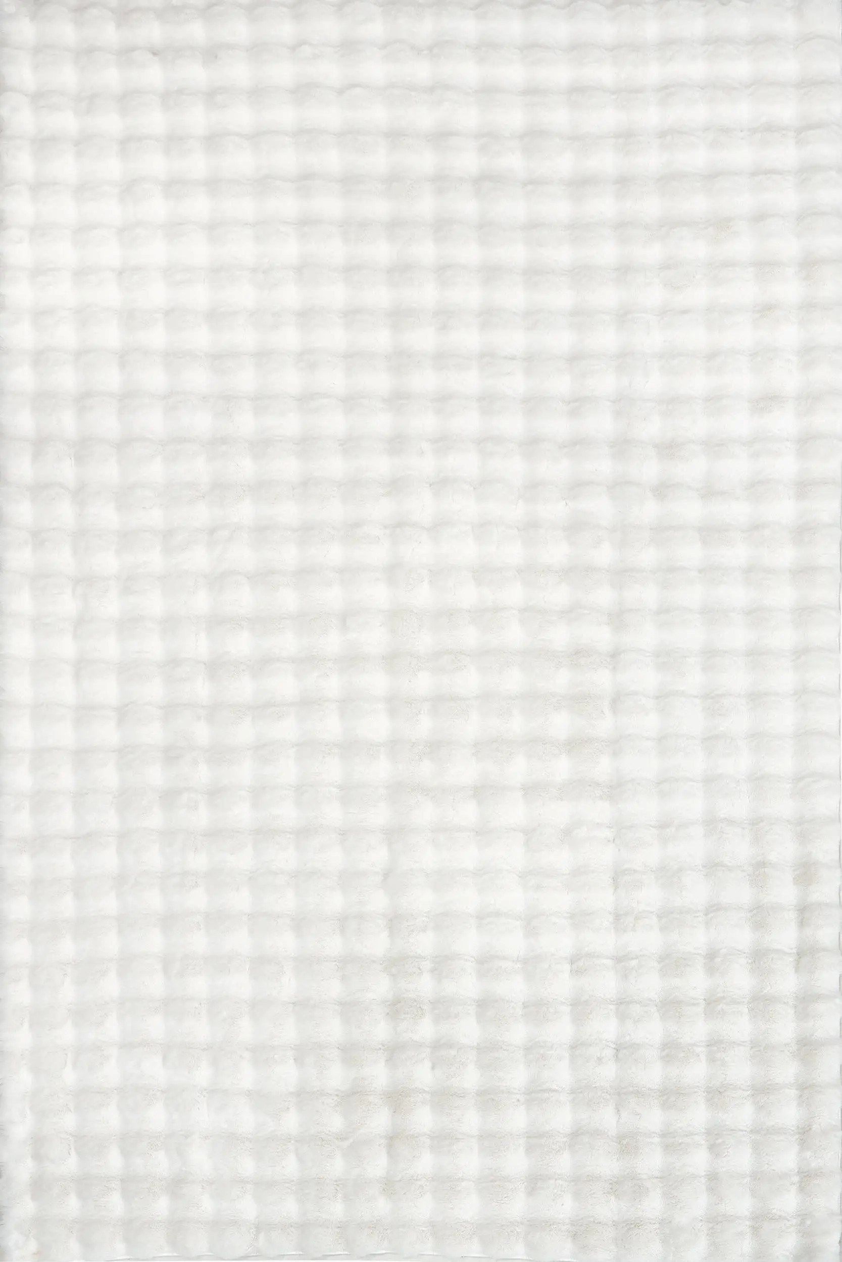 Ivana Checkered Plush Cloud Washable Rug | Off White | Rugs USA