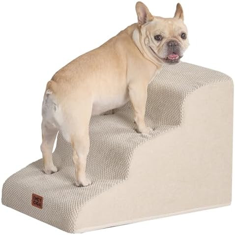 EHEYCIGA Curved Dog Stairs Ramp for Small Dogs 15.7" H, 3-Step Dog Steps for Couch Sofa and Chair... | Amazon (US)