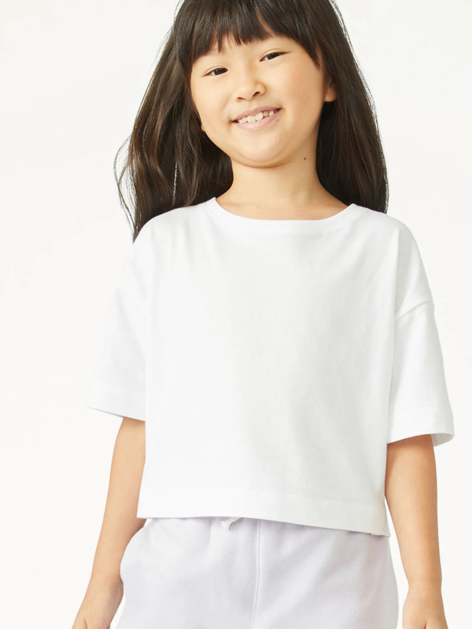 Free Assembly Girls Short Sleeve Cropped T-Shirt, Sizes 4-18 - Walmart.com | Walmart (US)