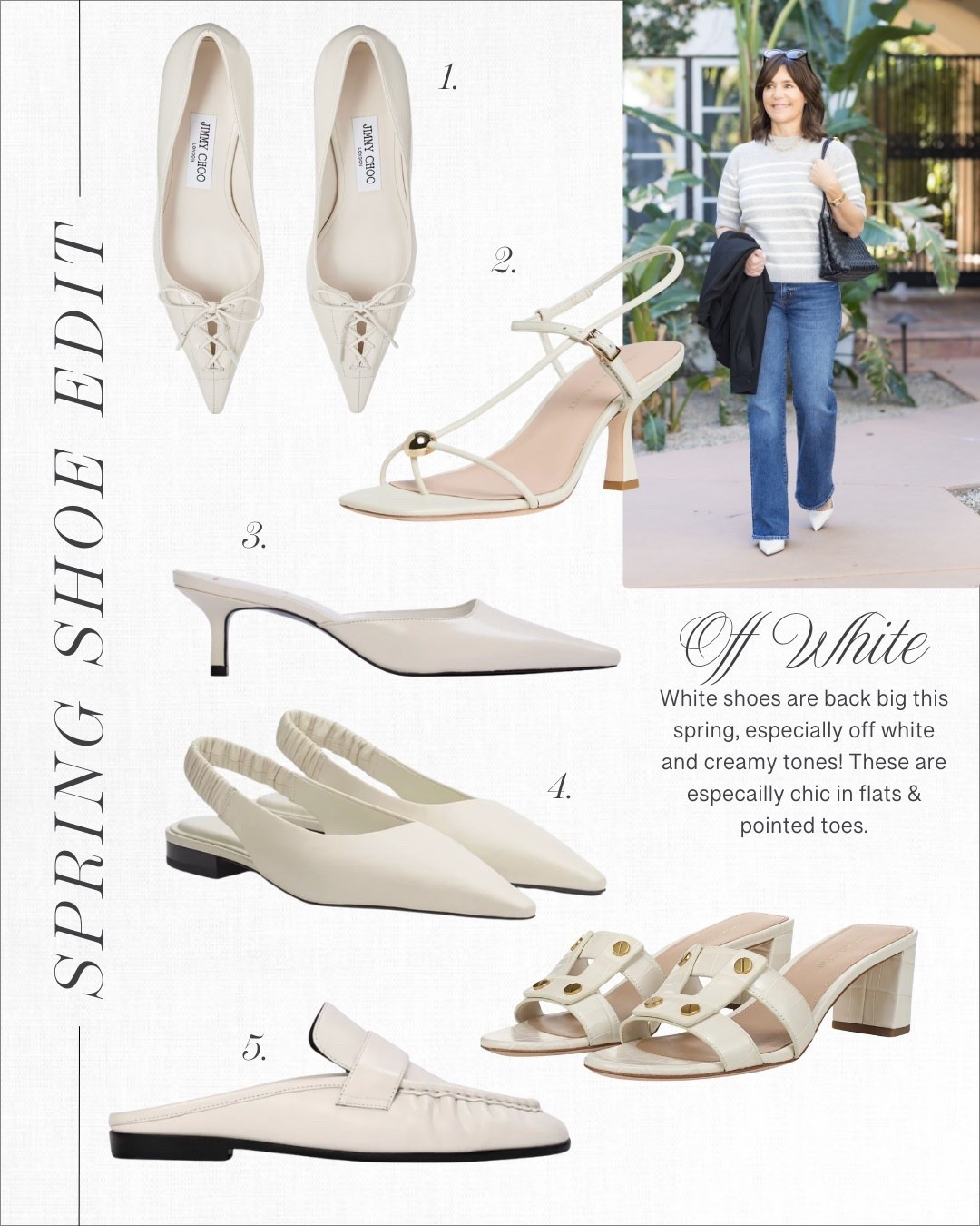 White shoes are back big this spring, especially off-white and cream tones! These are especially chic in flats and pointed toes! ￼🤍

#LTKSeasonal #LTKPetite #LTKOver40