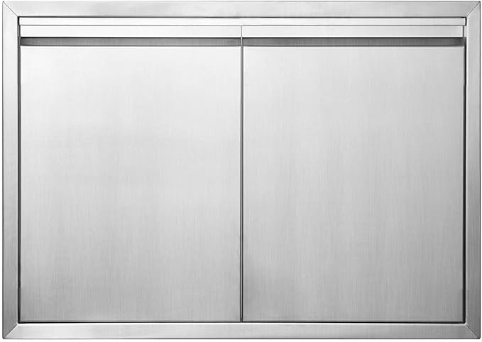 JIE JIN BBQ Access Door 31" W X 24" H Outdoor Kitchen Doors Double Doors Thickened 304 Stainless ... | Amazon (US)