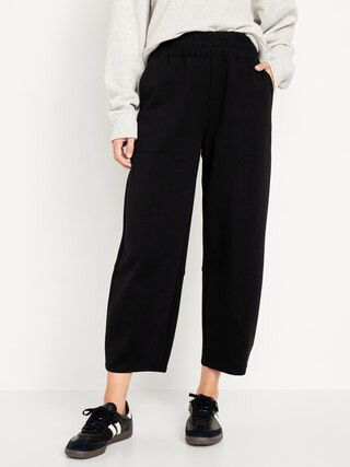 High-Waisted Dynamic Fleece Barrel-Leg Sweatpants | Old Navy (US)