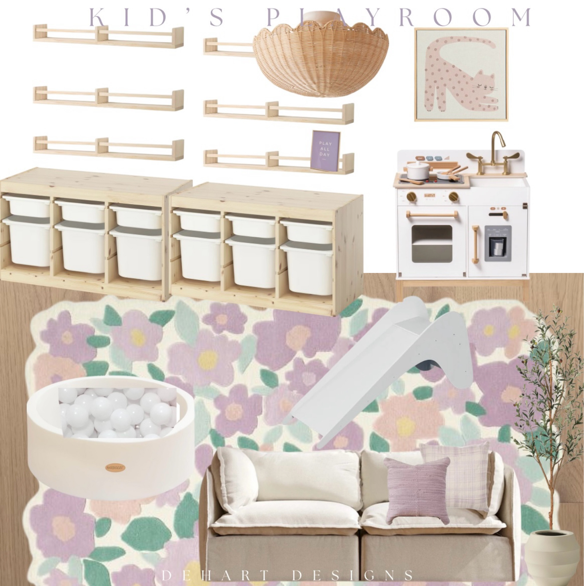 Kids playroom, girls playroom, playroom design , playroom storage 
Toy shelves are IKEA 

#LTKHome