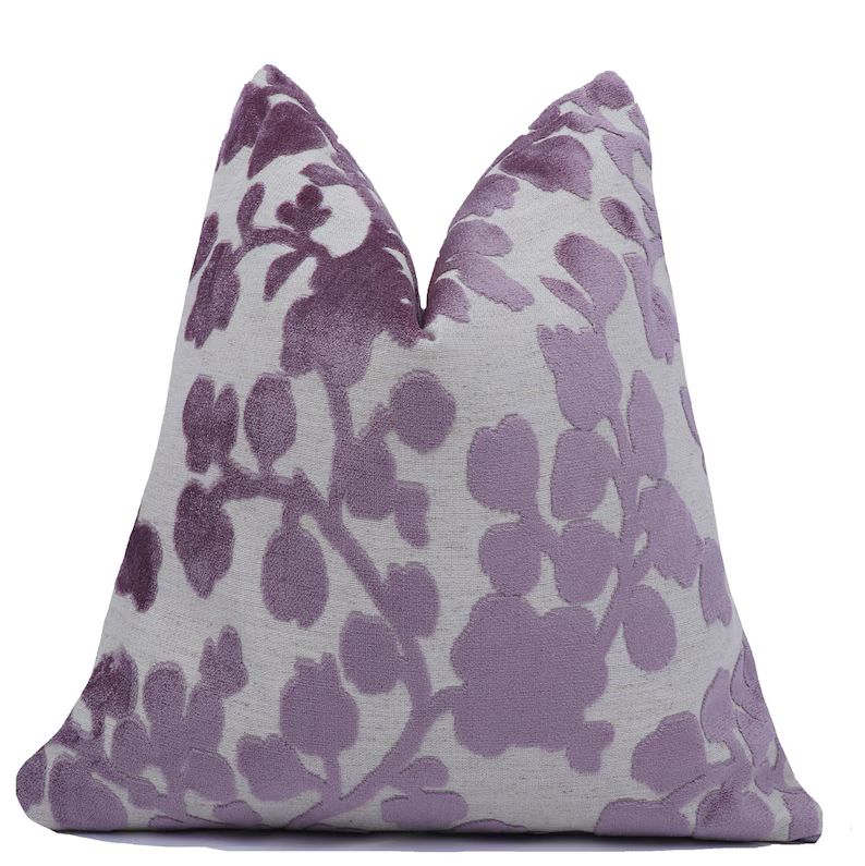 Blossom Cut Velvet Pillow Cover in LAVENDER, Decorative Pillow, Euro Shams, Lumbar Pillow Cover, ... | Etsy (US)