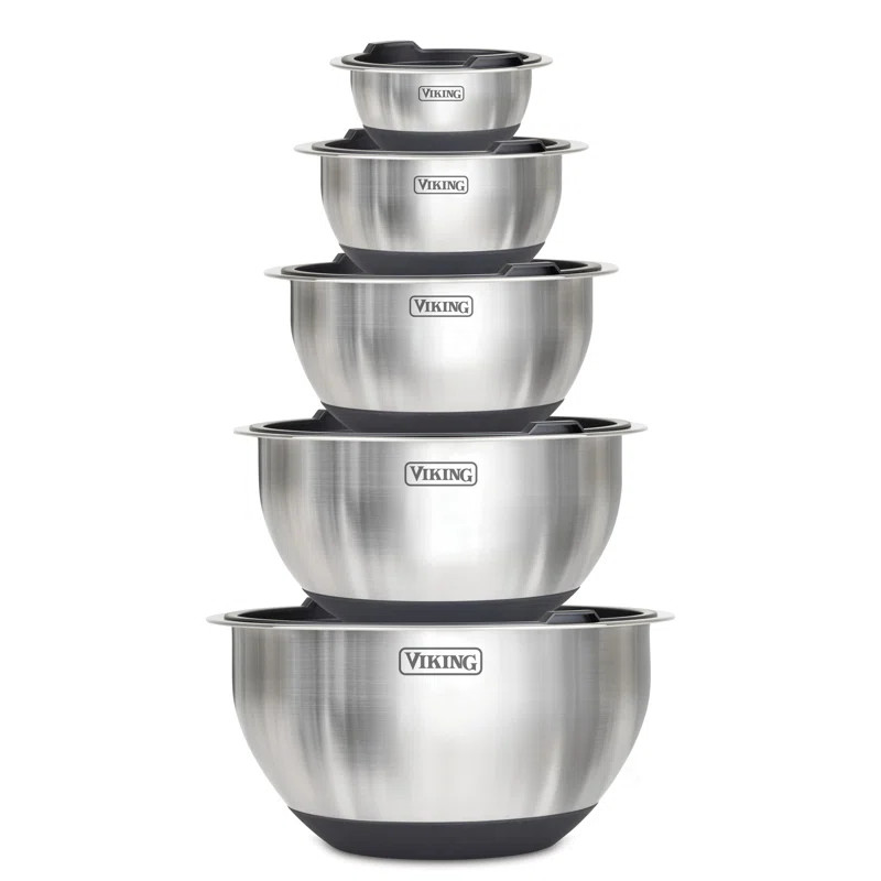 Viking 10 Piece Stainless Steel Mixing Bowl Set with Lids & Reviews | Wayfair | Wayfair North America