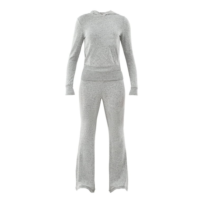 No Boundaries Hacci Knit Hoodie and Pants Set, 2-Piece, Women’s - Walmart.com | Walmart (US)