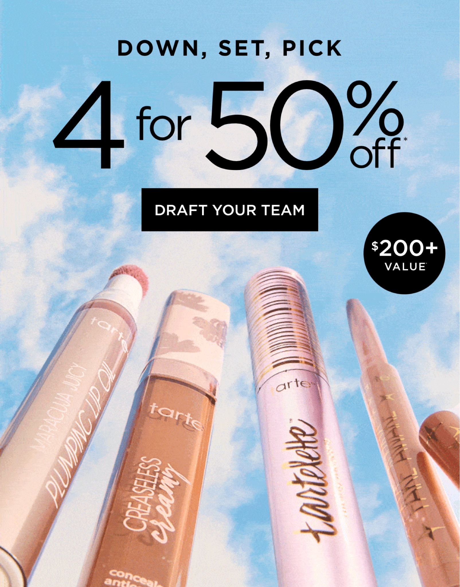 Tarte cosmetics sale! 4 items 50% off now!! 

Makeup sale. Tarte sale. Shape tape on sale. 

#LTKWedding #LTKBeauty #LTKSaleAlert