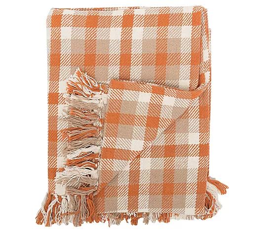 Dunmore Plaid Woven 50" x 60" Throw Blanket byValerie - QVC.com | QVC