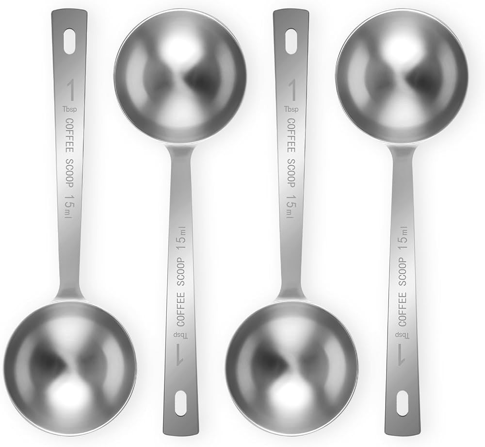 4Pcs Coffee Scoop Spoon - 1 Tablespoon Measuring Spoon, 15ML Stainless Steel Coffee Spoons, Long ... | Amazon (US)
