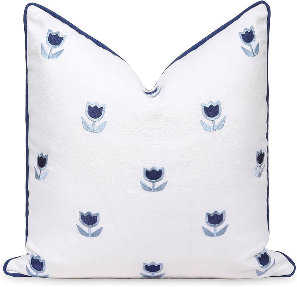 Hofdeco Premium Coastal Patio Indoor Outdoor Throw Pillow Cover Only, 20"x20" Water Repellent for... | Amazon (US)