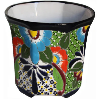 TalaMex Sevina Mexican Colors Talavera Ceramic Garden Pot | Wayfair North America