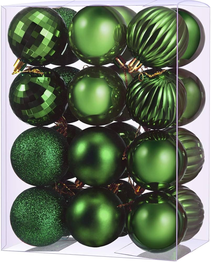 24 Pieces Christmas Ball Ornaments Christmas Tree Decorations Tree Balls for Tree Ornaments Holid... | Amazon (US)