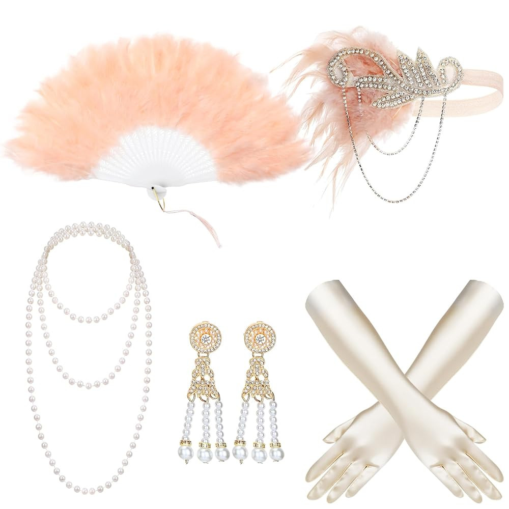 Tatuo 6 Pcs 1920s Flapper Costume for Women Roaring 20s Accessories Set Headband Necklace Earring... | Amazon (US)