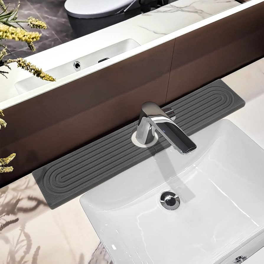 Stone Faucet Mat For Kitchen Sink, 15.7" Diatomite Fast Drying Stone Kitchen Sink Mat, Super Abso... | Amazon (US)