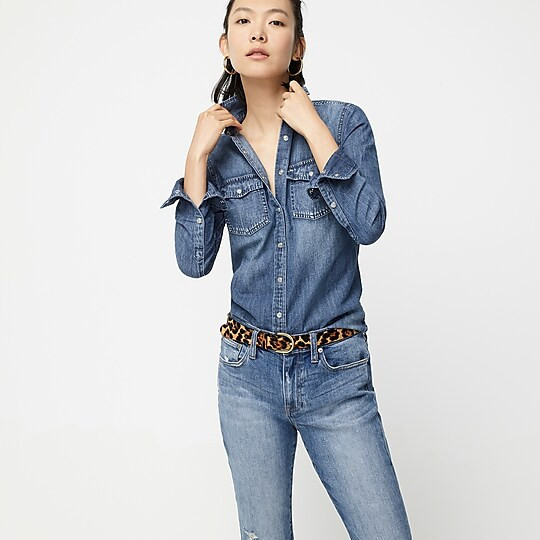 Western chambray shirt in vintage indigo | J. Crew US