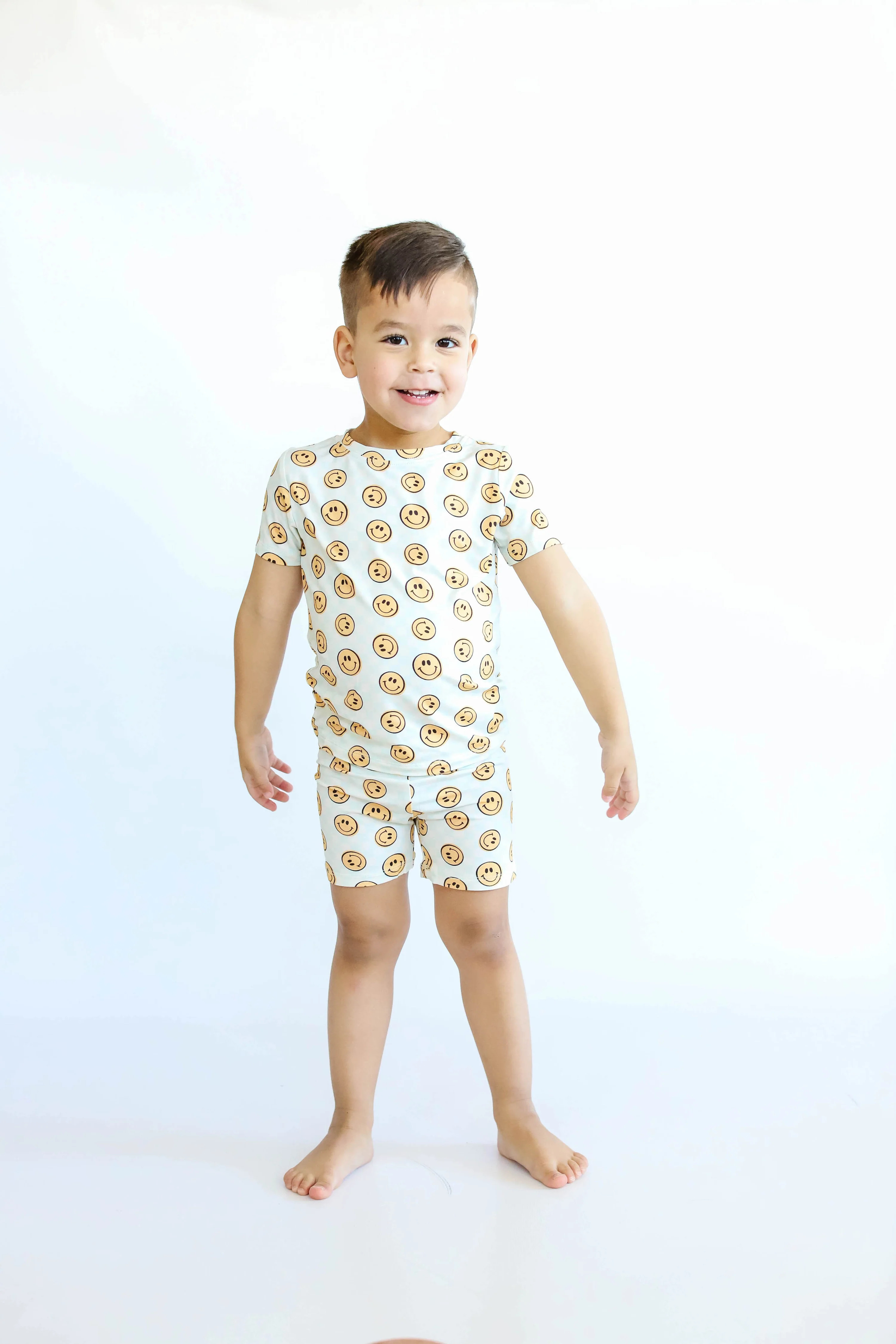 BE HAPPY CHECKERS DREAM SHORT SET | Dream Big Little Co.