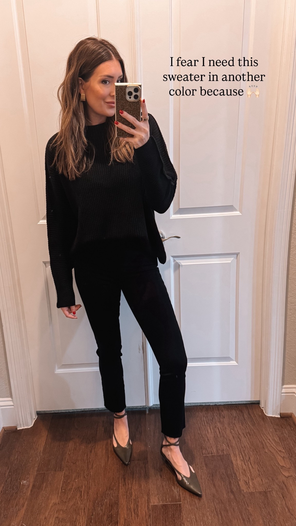 Medium in sweater, size 26 in pants 